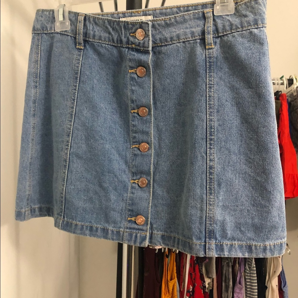 NWOT forever 21 denim button a line mini skirt